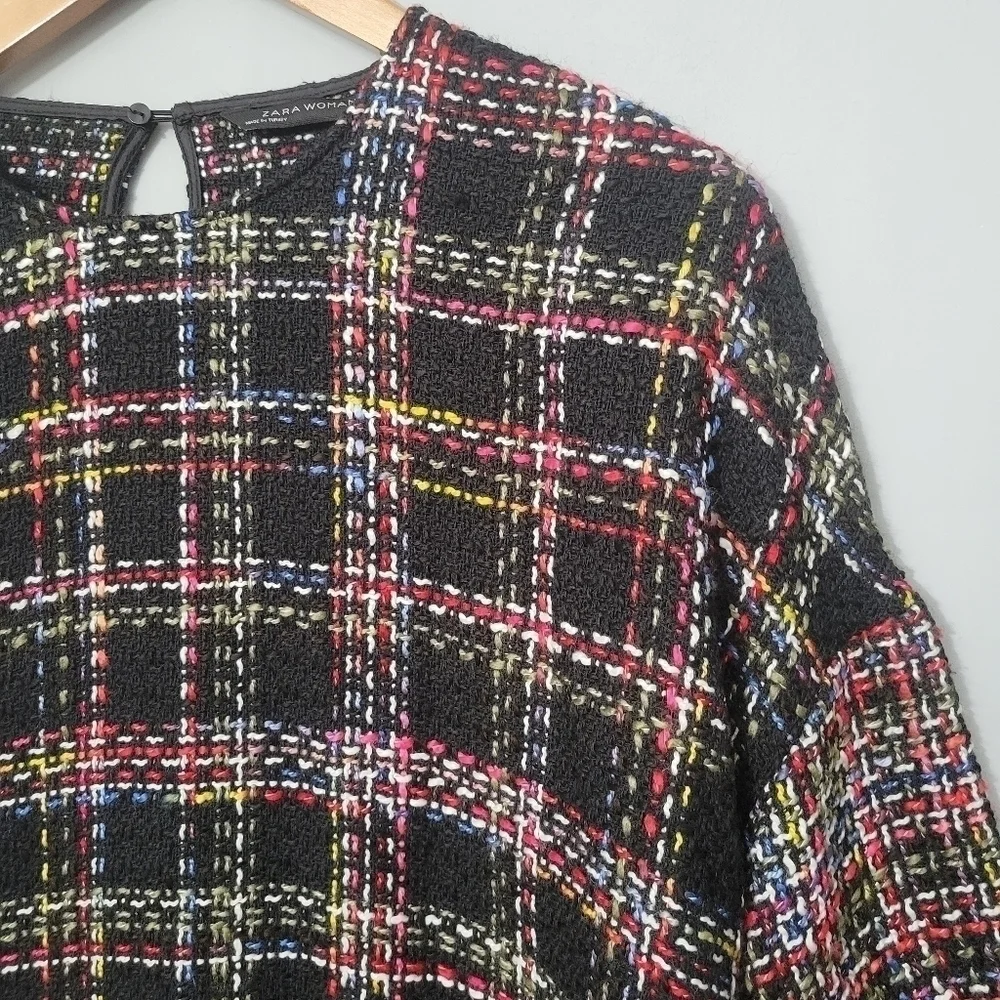 Zara Multicolor Tweed Oversized Sweater - Picture 5 of 13